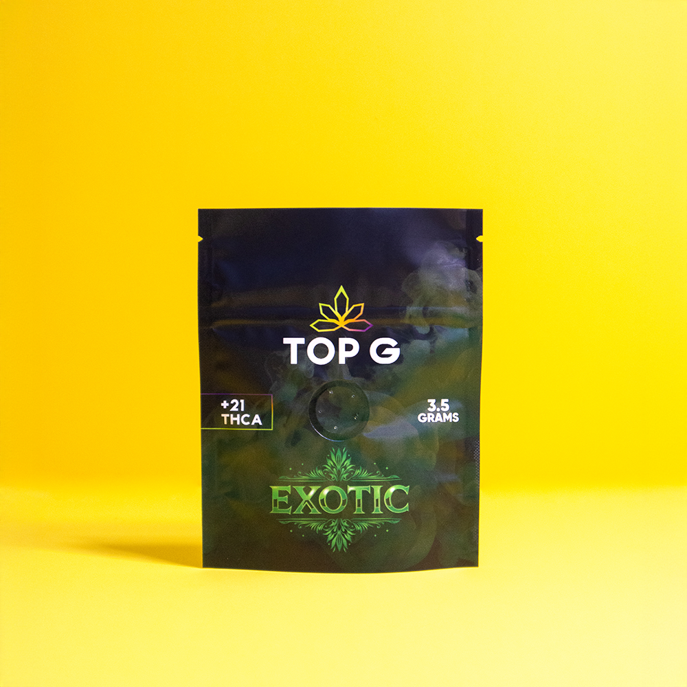 Top G Farm Exotic hemp-derived THCa flower, small-batch reserve
