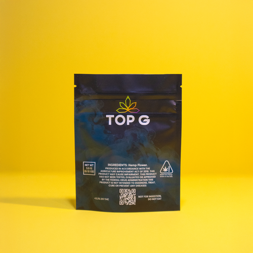 Top G Farm Medellin hemp-derived THCa flower, premium reserve