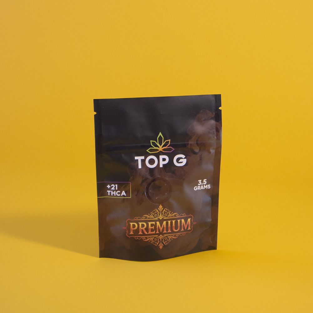 Top G Farm Premium hemp-derived THCa flower, flagship line
