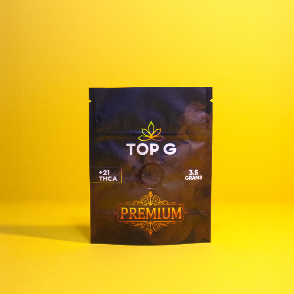 Top G Farm Premium hemp-derived THCa flower, flagship line