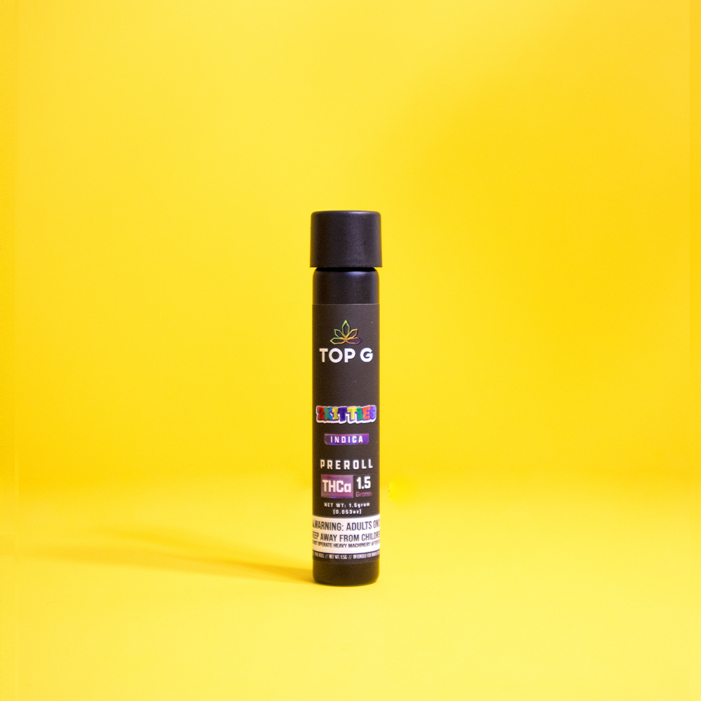 Top G Farm 1.5g hemp flower pre-roll, lab-tested, Farm Bill compliant