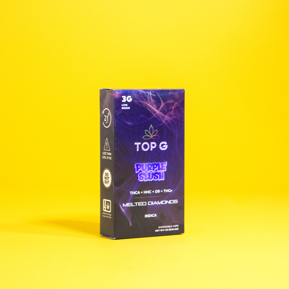 Top G Farm 3g hemp-derived disposable vape with Live Rosin extract